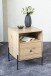Konsole >52469< in eiche, schwarz, MDF, Metall - 45x60x47cm (BxHxT)