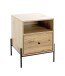 Konsole >52469< in eiche, schwarz, MDF, Metall - 45x60x47cm (BxHxT)