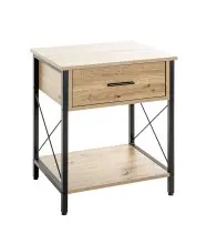 Konsole >52470< in eiche, schwarz, MDF, Metall -...