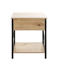 Konsole >52470< in eiche, schwarz, MDF, Metall - 45x60x40cm (BxHxT)