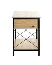Konsole >52470< in eiche, schwarz, MDF, Metall - 45x60x40cm (BxHxT)