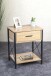 Konsole >52470< in eiche, schwarz, MDF, Metall - 45x60x40cm (BxHxT)