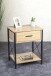 Konsole >52470< in eiche, schwarz, MDF, Metall - 45x60x40cm (BxHxT)