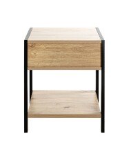 Konsole >52481< in eiche, schwarz, MDF, Metall - 48x60x43cm (BxHxT)