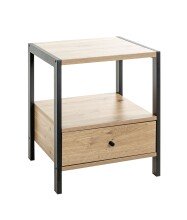 Konsole >52481< in eiche, schwarz, MDF, Metall - 48x60x43cm (BxHxT)