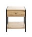 Konsole >52481< in eiche, schwarz, MDF, Metall - 48x60x43cm (BxHxT)