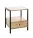 Konsole >52481< in eiche, schwarz, MDF, Metall - 48x60x43cm (BxHxT)