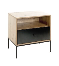 Konsole >54413< in eiche, schwarz, MDF, Metall -...