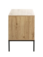 Konsole >54413< in eiche, schwarz, MDF, Metall - 55x60x42cm (BxHxT)