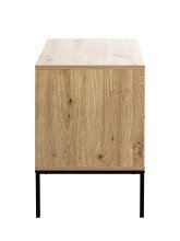 Konsole >54413< in eiche, schwarz, MDF, Metall - 55x60x42cm (BxHxT)