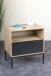 Konsole >54413< in eiche, schwarz, MDF, Metall - 55x60x42cm (BxHxT)
