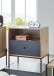 Konsole >54413< in eiche, schwarz, MDF, Metall - 55x60x42cm (BxHxT)