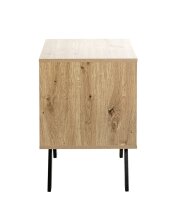 Konsole >54414< in eiche, schwarz, MDF, Metall - 45x60x40cm (BxHxT)