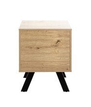 Konsole >54414< in eiche, schwarz, MDF, Metall - 45x60x40cm (BxHxT)