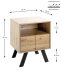 Konsole >54414< in eiche, schwarz, MDF, Metall - 45x60x40cm (BxHxT)