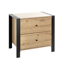 Konsole >54415< in eiche, schwarz, MDF, Metall -...