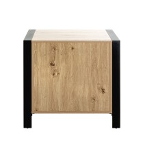 Konsole >54415< in eiche, schwarz, MDF, Metall - 60x60x42cm (BxHxT)