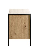 Konsole >54415< in eiche, schwarz, MDF, Metall - 60x60x42cm (BxHxT)