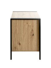 Konsole >54415< in eiche, schwarz, MDF, Metall - 60x60x42cm (BxHxT)