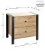 Konsole >54415< in eiche, schwarz, MDF, Metall - 60x60x42cm (BxHxT)