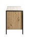 Konsole >54415< in eiche, schwarz, MDF, Metall - 60x60x42cm (BxHxT)