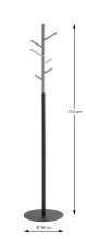 Garderobenständer >54524< in grau, schwarz - 170x36 (HxD)