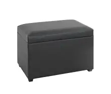 Sitztruhe >52524< in schwarz - 58x42x39cm (BxHxT)