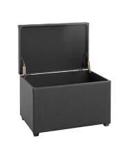 Sitztruhe >52524< in schwarz - 58x42x39cm (BxHxT)