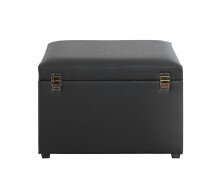 Sitztruhe >52524< in schwarz - 58x42x39cm (BxHxT)