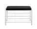 Schuhbank >54343< in schwarz, weiß, Metall, Samtgewebe - 75x50x32cm (BxHxT)