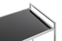 Beistelltisch >24197< in grau, Metall, Sicherheitsglas 5 mm - 50x69x36cm (BxHxT)