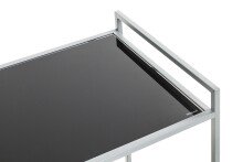 Beistelltisch >24197< in grau, Metall, Sicherheitsglas 5 mm - 50x69x36cm (BxHxT)