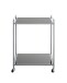 Beistelltisch >24197< in grau, Metall, Sicherheitsglas 5 mm - 50x69x36cm (BxHxT)