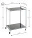 Beistelltisch >24197< in grau, Metall, Sicherheitsglas 5 mm - 50x69x36cm (BxHxT)