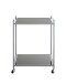 Beistelltisch >24197< in grau, Metall, Sicherheitsglas 5 mm - 50x69x36cm (BxHxT)