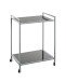 Beistelltisch >24197< in grau, Metall, Sicherheitsglas 5 mm - 50x69x36cm (BxHxT)