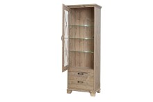 Vitrine >Nepal< in Fichte Dekor und Klarglas - 75,6x209,2x45cm (BxHxT)