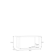 Schreibtisch >Keflavik< in Weiss/Artisan Eiche, B/H/T ca.160x74,1x75cm