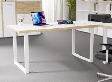 Schreibtisch >Keflavik< in Weiss/Artisan Eiche,...