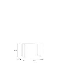 Schreibtisch >Keflavik< in Weiß/Artisan Eiche B/H/T ca. 120x74,1x75cm