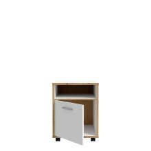 Rollcontainer >Keflavik< in Weiß/ Artisan Eiche  - 49,8x64,6x52,2cm (BxHxT)