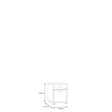 Rollcontainer >Keflavik< in Weiß/ Artisan Eiche  - 49,8x64,6x52,2cm (BxHxT)