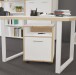 Rollcontainer >Keflavik< in Weiß/ Artisan Eiche  - 49,8x64,6x52,2cm (BxHxT)