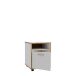 Rollcontainer >Keflavik< in Weiß/ Artisan Eiche  - 49,8x64,6x52,2cm (BxHxT)