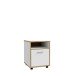 Rollcontainer >Keflavik< in Weiß/ Artisan Eiche  - 49,8x64,6x52,2cm (BxHxT)
