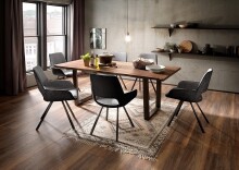 Tischplatte >CALABRIA< in Walnuss - 180x2,5x90 (BxHxT)