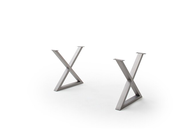 Tischgestell >CALABRIA< (2er-Set) in silber - 73x74x8 (BxHxT)