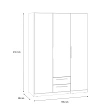 Kleiderschrank >Cadixo< in Sonoma Eiche - 150,6x212,9x58,9cm (BxHxT)