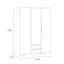 Kleiderschrank >Cadixo< in Sonoma Eiche - 150,6x212,9x58,9cm (BxHxT)
