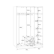 Kleiderschrank >Cadixo< in Sonoma Eiche - 150,6x212,9x58,9cm (BxHxT)